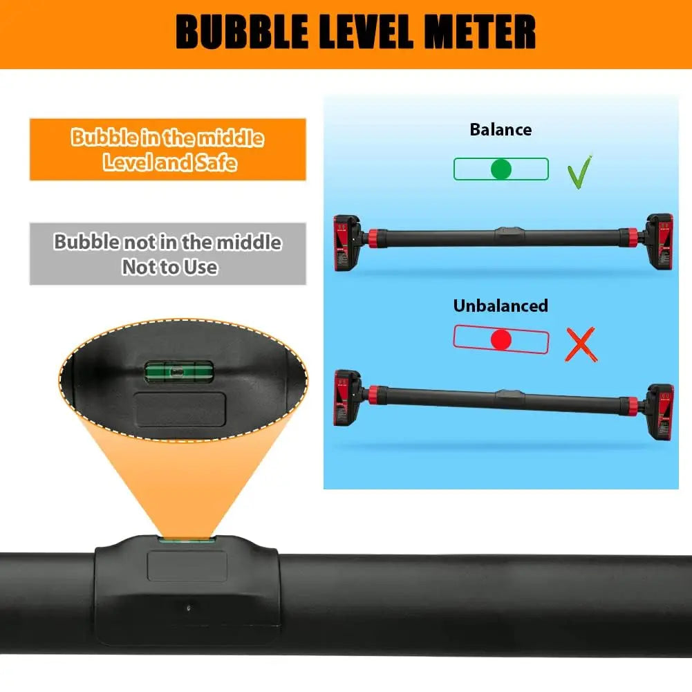 Adjustable Pull Up Bar With Level Meter 440 Lbs