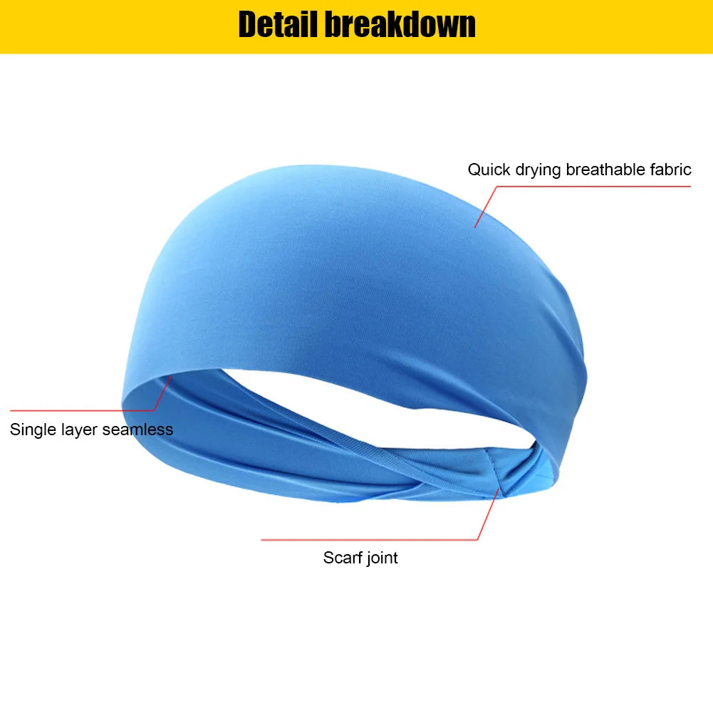 Ultra-Thin Unisex Elastic Headband Sweat Absorption Breathable