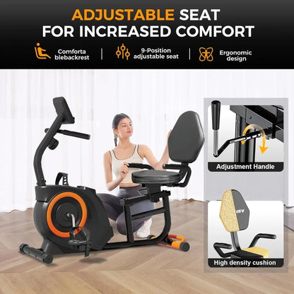 Recumbent Stationary Bike with 400LB Weight Capacity