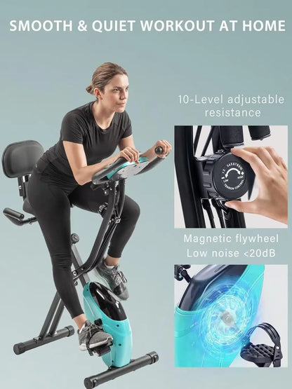 Workout Bike For Home - 4 In 1 Recumbent Exercise Bike and Upright Indoor Cycling Bike Positions