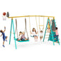 Heavy-Duty Metal Swing Set with ladder & trapeze