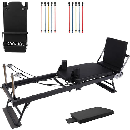 Foldable Reformer Pilates Machine with Adjustable Heights