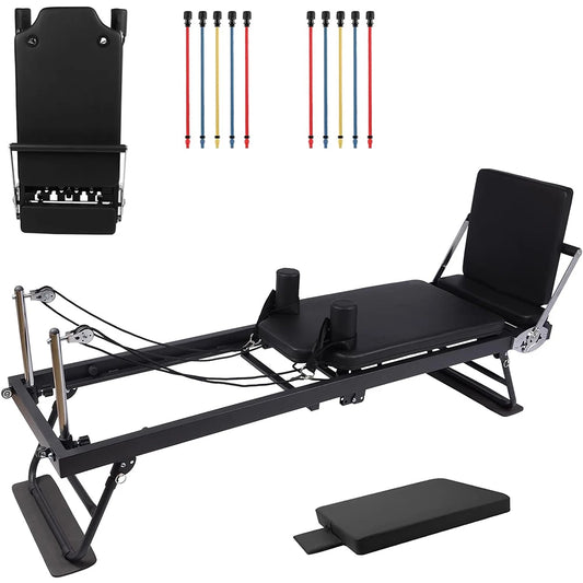 Foldable Reformer Pilates Machine with Adjustable Heights