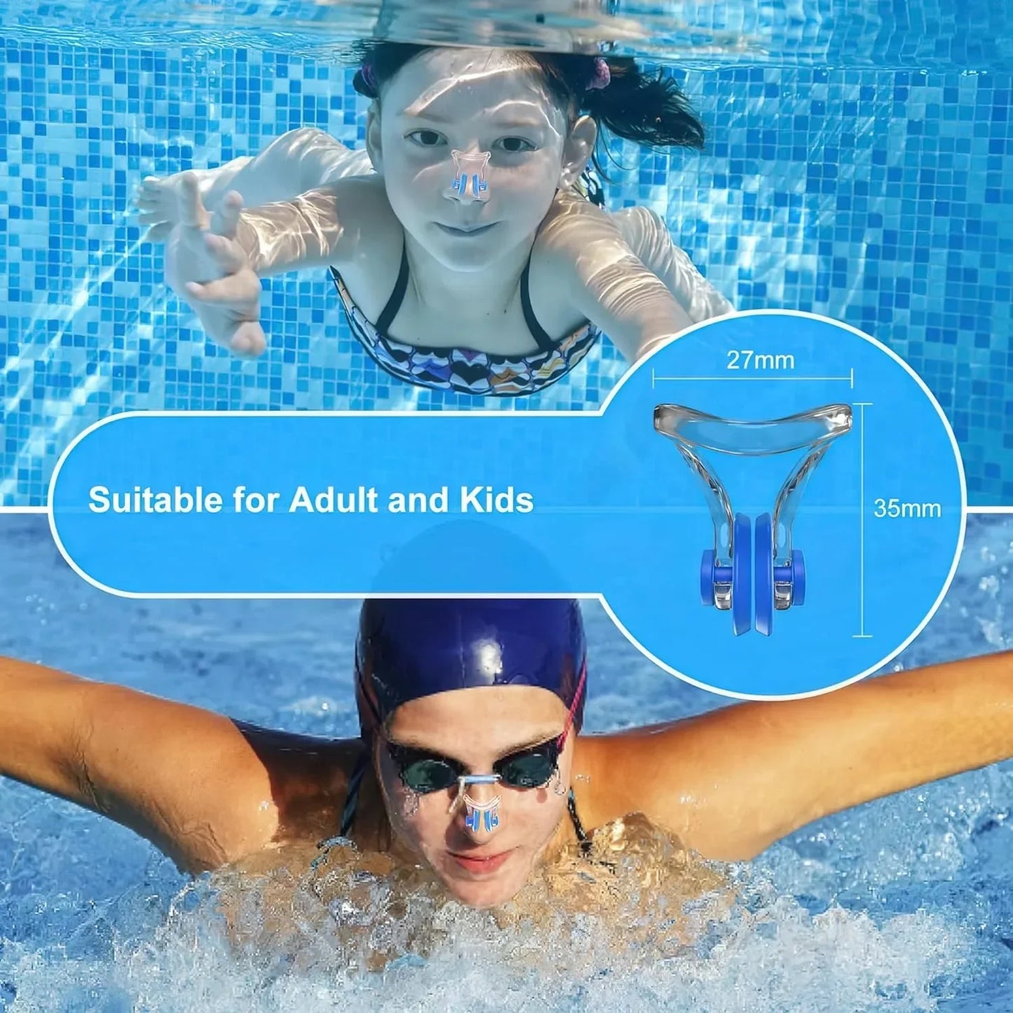 Swimming nose clip, 14 packs of waterproof silicone
