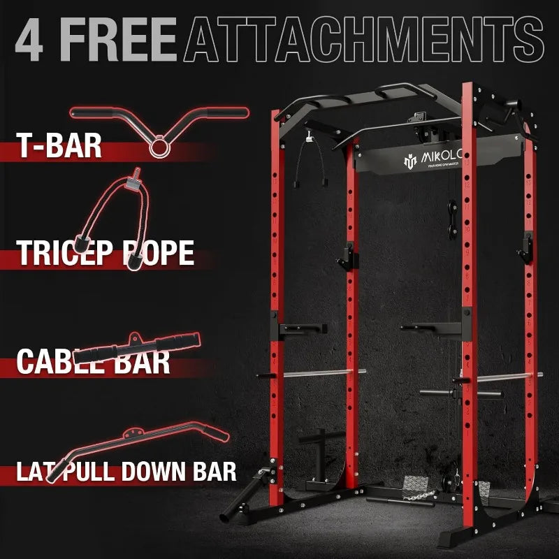 1200lbs Capacity Workout Cage with More Training Attachments
