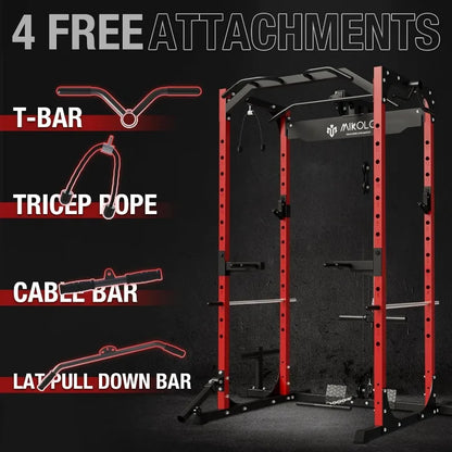 1200lbs Capacity Workout Cage with More Training Attachments