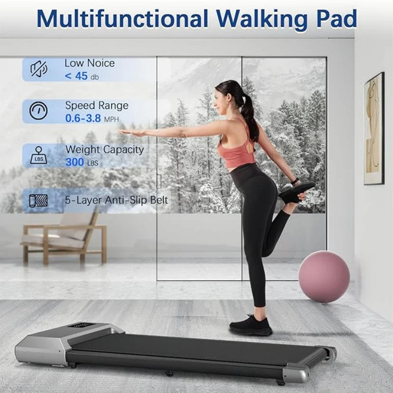 300lbs Treadmill 2.5HPmills Walking Pad LCD Digital Data Display