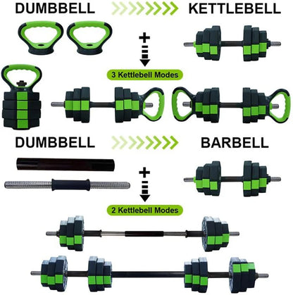 4 in 1 Adjustable Dumbbell Set,44lbs Weight Set