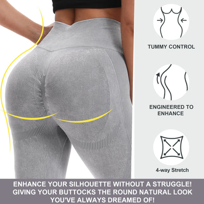 2 Pack Women's High Waisted Sexy Butt Lifting Leggings