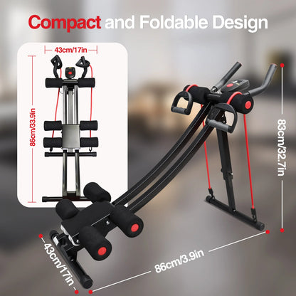Foldable Ab Machine 440lbs LCD Display