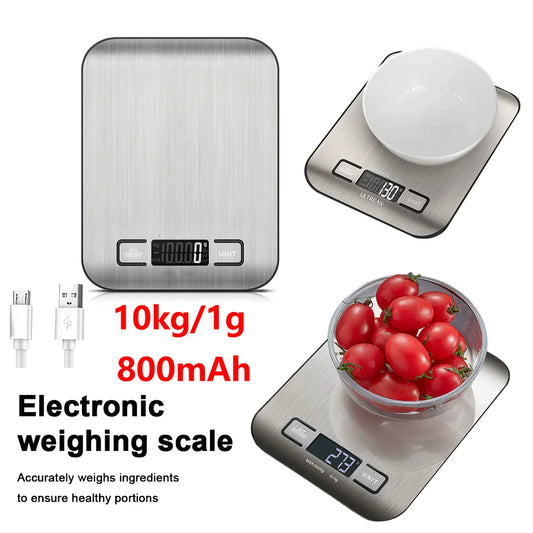 10kg Kitchen Digital Scale USB Charging LCD Display