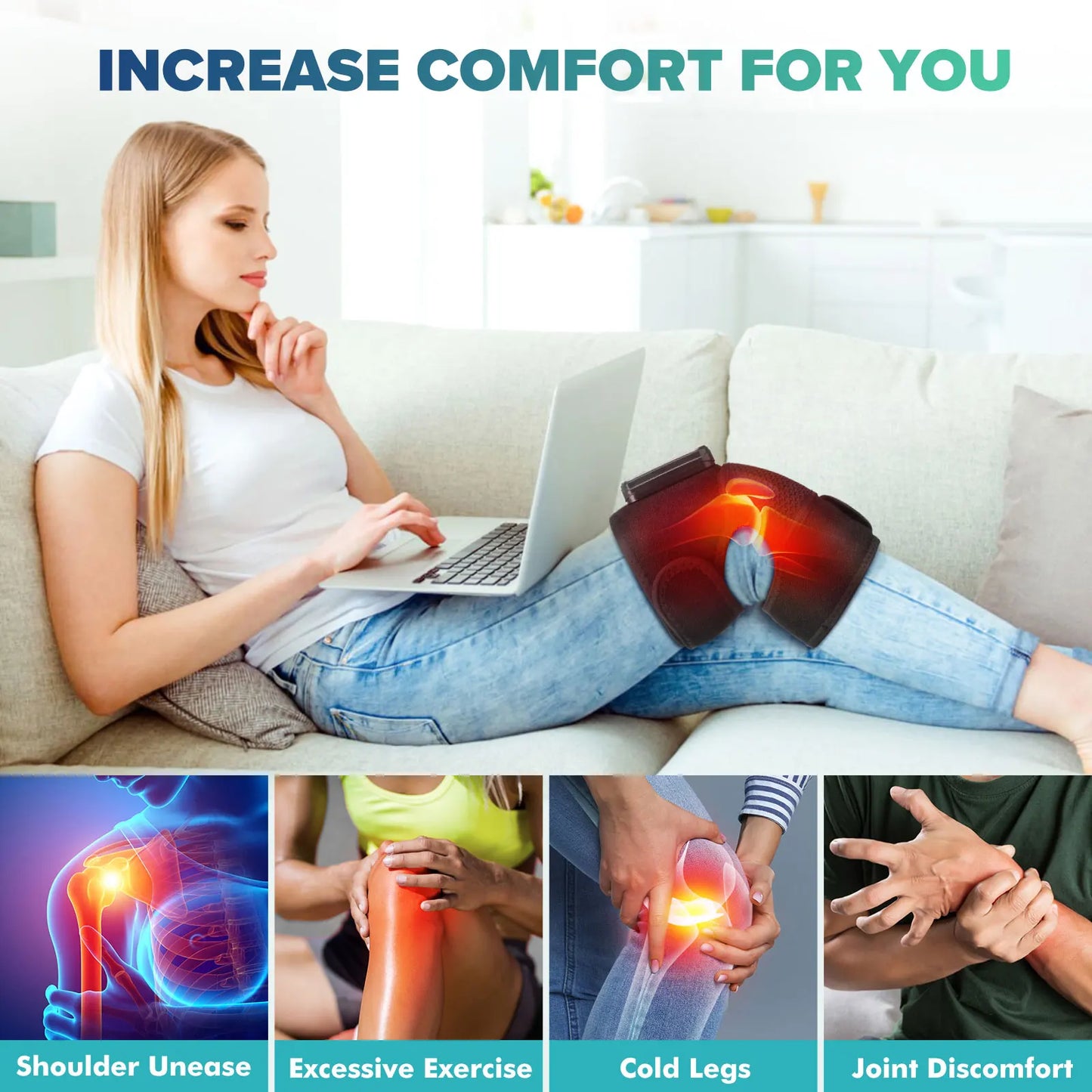 Joint Physiotherapy Hot Compress Vibration Massage