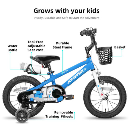 JOYSTAR 12 14 16 18 20 Inch Kids Bike with Light Up Training Wheels