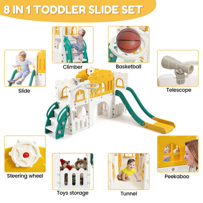 8 In 1 Toddler Slide Indoor Playground