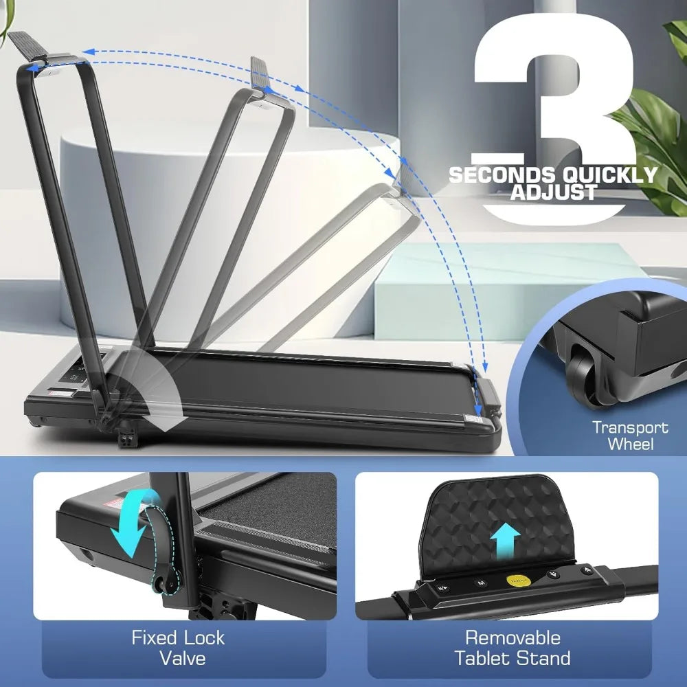 Treadmill With Incline, 300lbs Walking Pad With Handle Bar & Remote Control, 2.5HP