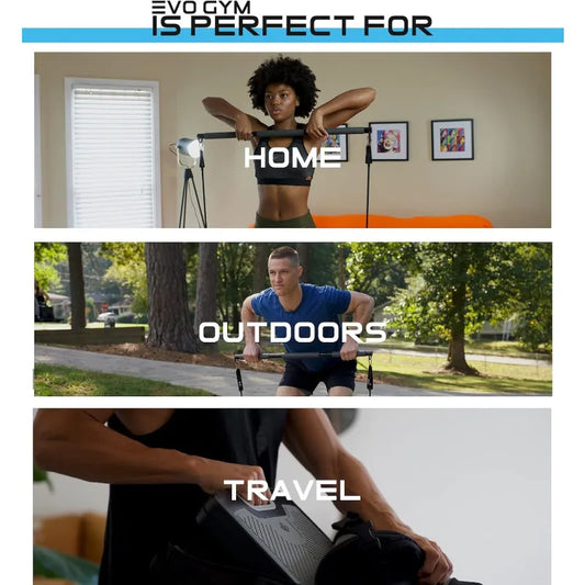 All in One   Resistance Bands, Base Holds  Bar