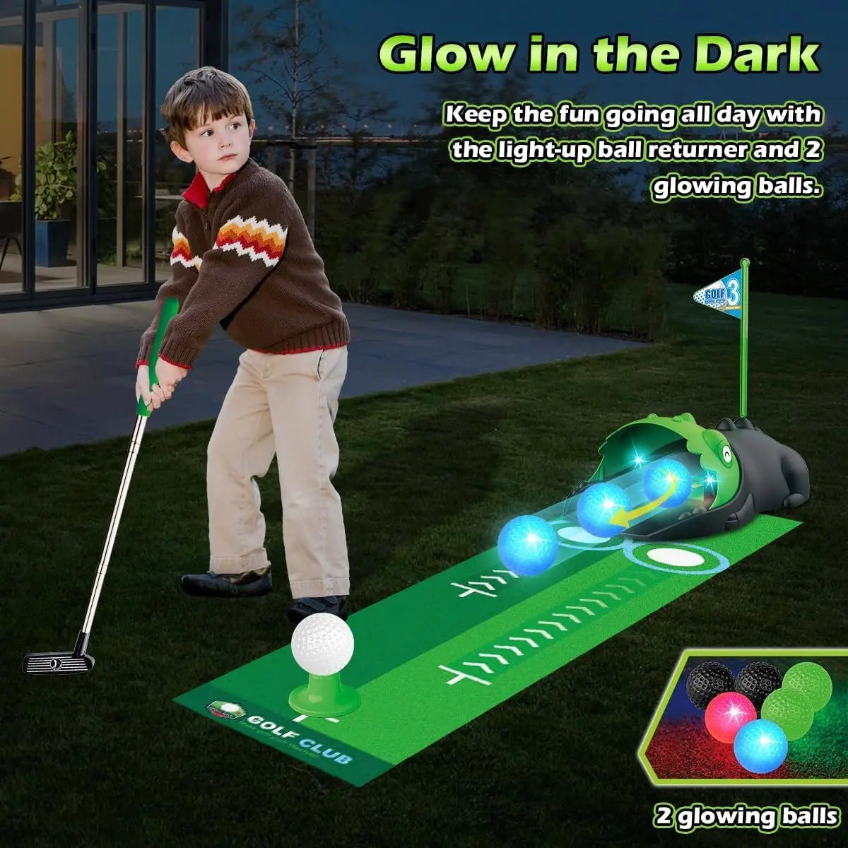 Golf Set Auto Returner Night Light Golf
