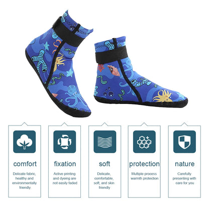 Kids Neoprene Water Socks Anti-slip Adjustable