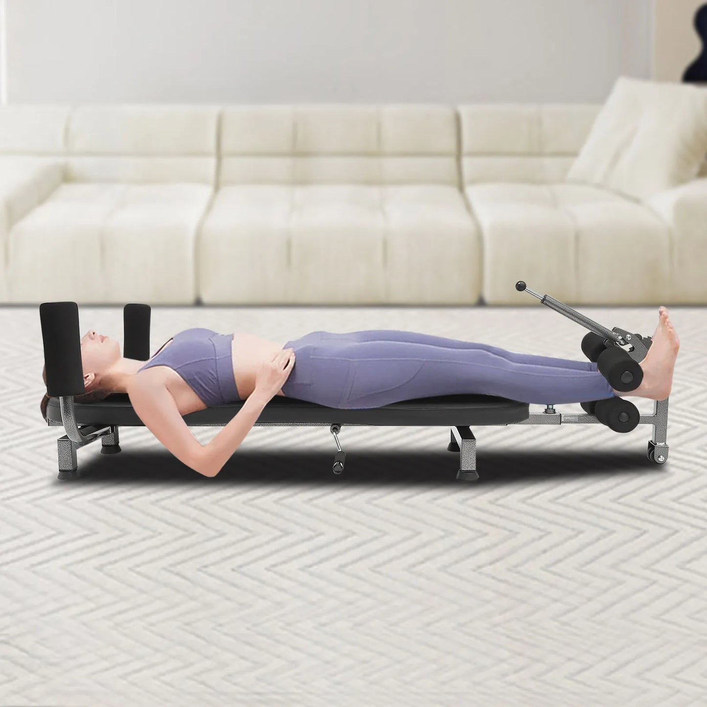 Gravity Inversion Bench - Adjustable Back Stretcher & Fitness Trainer for Spinal Decompression, Core Workouts & Home Gym