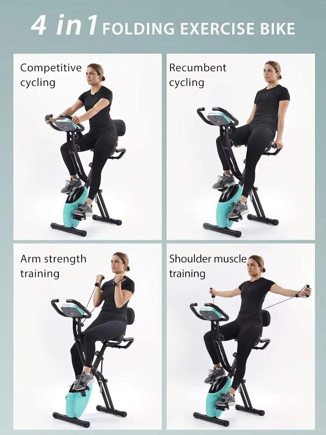 Workout Bike For Home - 4 In 1 Recumbent Exercise Bike and Upright Indoor Cycling Bike Positions