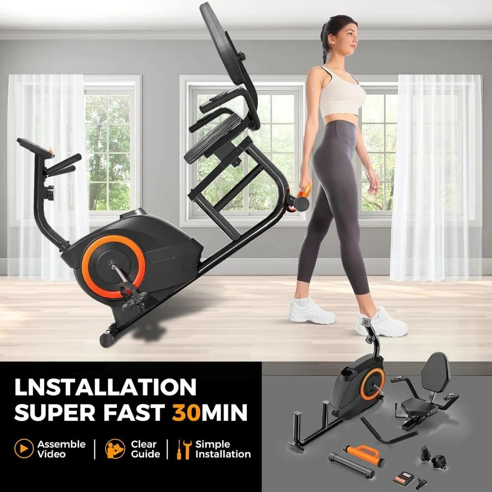 Recumbent Stationary Bike with 400LB Weight Capacity